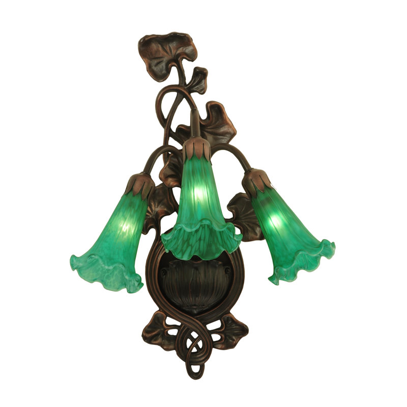 Meyda Tiffany & Stained Glass 3 - Light Armed Sconce, Green
