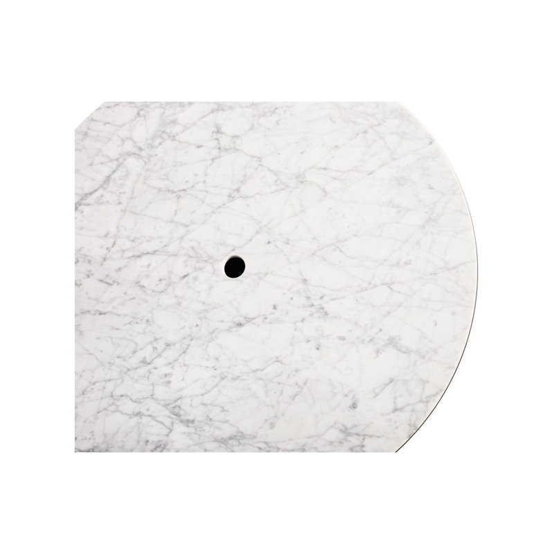 Table d'appoint Plateau, Blanc, H 18,5 po x l 17,9 po x P 17,9 po, Marbre blanc
