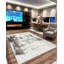 Tapis de salon lavable à la machine Nyeim - 7701 - 5 x 8 (5 pi 2 po x 7 pi 5 po), gris