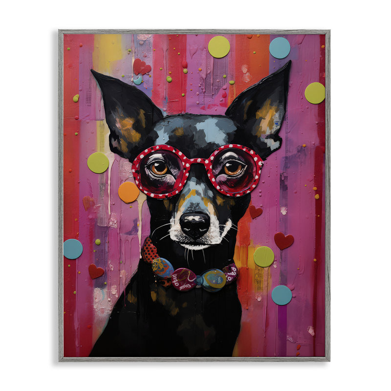 Dobermann, chien avec lunettes, estampe numérique par LSR Design Studio be-576, Estampe numérique Farmhouse
