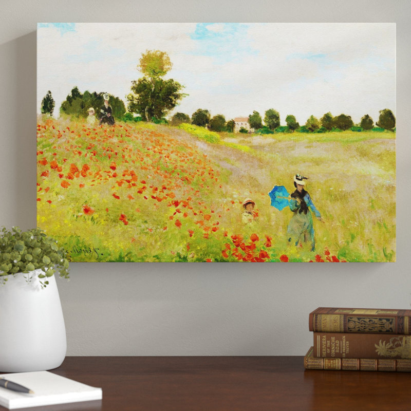 Poppy Field by Claude Monet - Wrapped Canvas, 70cm H x 100cm W