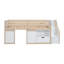 Lit mezzanine simple en bois massif avec escalier, tiroir sous le lit, rangement pour tablette-2005947876