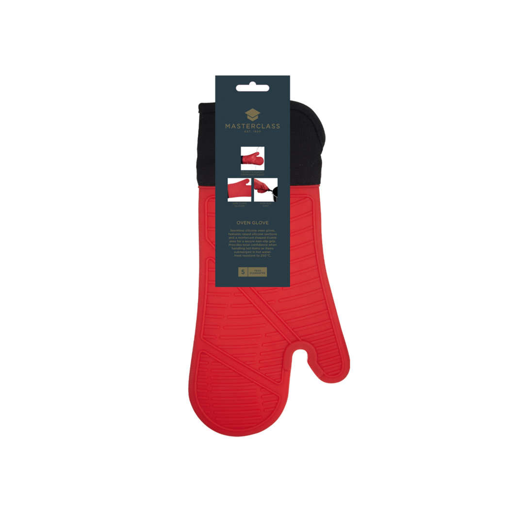 Masterclass Red Seamless Silicone Oven Glove - Image 4