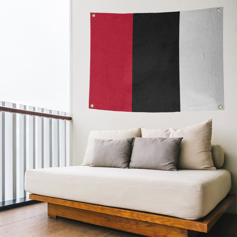 Tapisserie de polyester Baltimore, Cincinnati, H 59 po x l 80 po x P 1 po, Rouge / Noir / Blanc