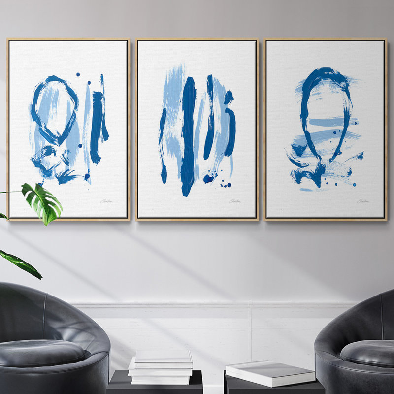 «Blue Breeze IV», ensemble de 3 reproductions de photos sur toiles, Naturel, H 40 po x l 78 po