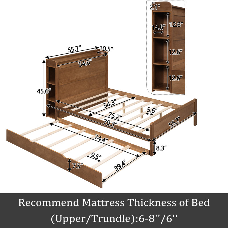 Durias Platform Storage Bed, Walnut