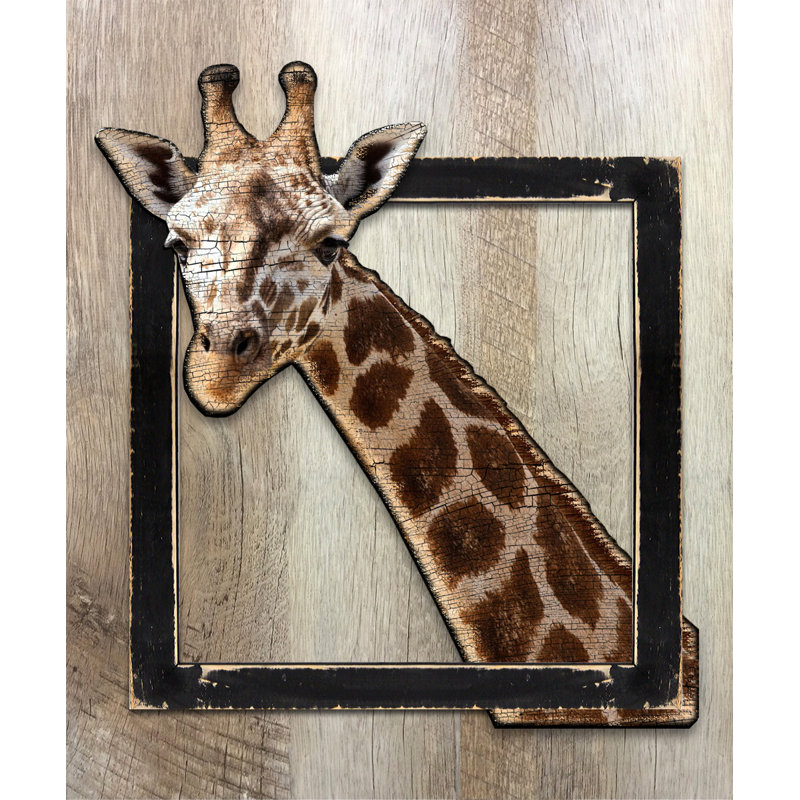 Décoration murale giraffe, H 18 po x l 18 po x p 2 po