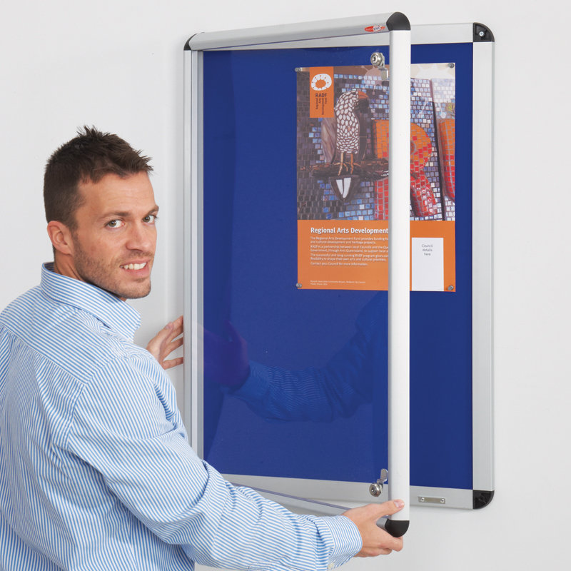 Wall Mounted Bulletin Board, Royal Blue, 90 cm H x 60 cm W