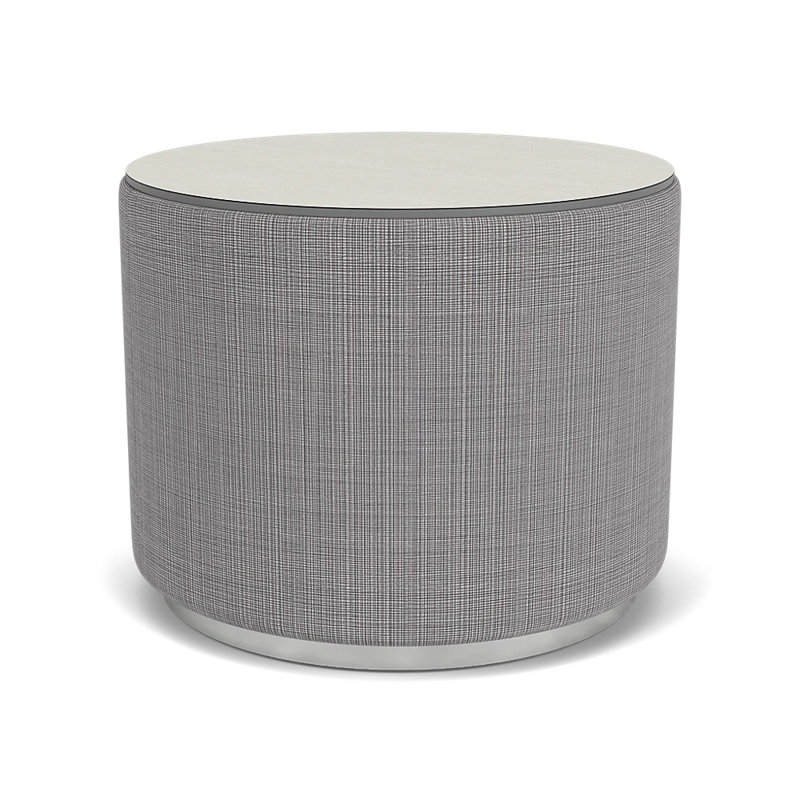 Table de réception avec plateau en stratifié Darsey, Argent; gris chambray, 16", Sergé blanc