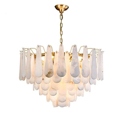 Spanish Alabaster Foyer Chandelier Lighting