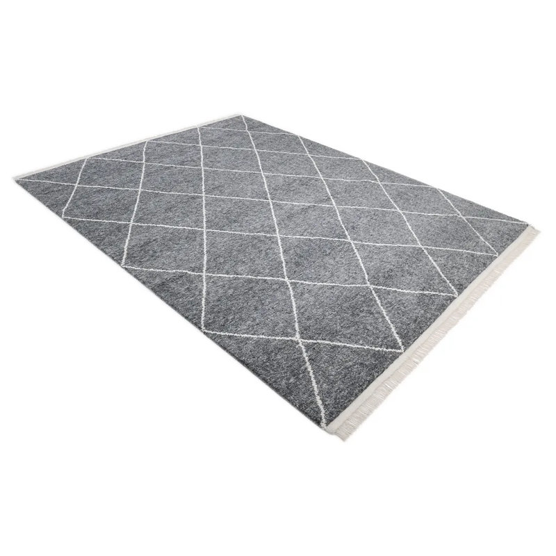 Wallis Moroccan Area Rug in Gray, Rectangle 8' x 10'