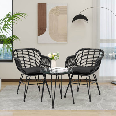 Virgie 2 - Person Patio Conversation Sets with Cushions