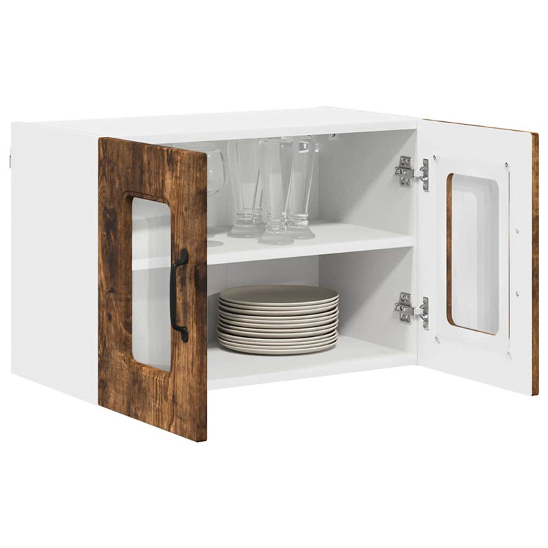 Vidaxl Kitchen Wall Cabinet White 60 X 31 X 40 Cm Engineered Wood, Smoked Oak