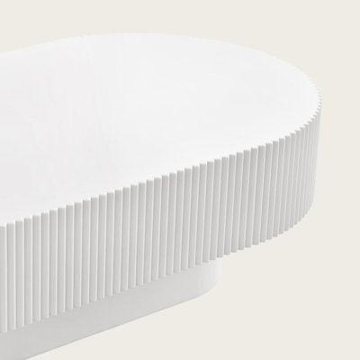 Table de bout moderne de style ovale crème moderne