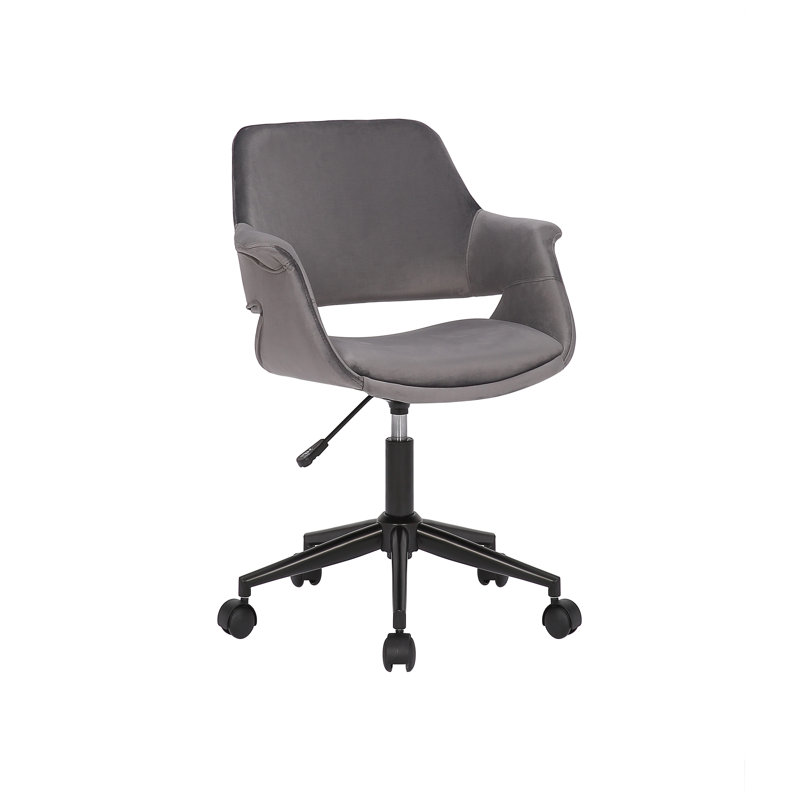 Colette Velvet Office Chair, Grey