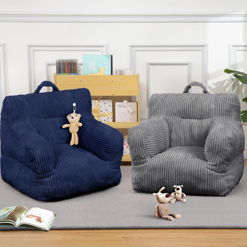 Kids Bean Bag Chair, Comfy Toddler Chair For Boys And Girls, Soft Corduroy Cover Lazy Sofa For Gaming, Reading And Napping