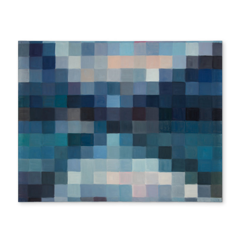 Napperon abstrait bleu en polyester | Pixelated Mountain Design
