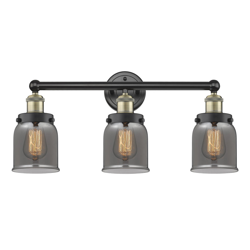 Éclairage de salle de bain à intensité variable à 3 lumières Armoni, Plaqué couleur fumée, Laiton antique noir