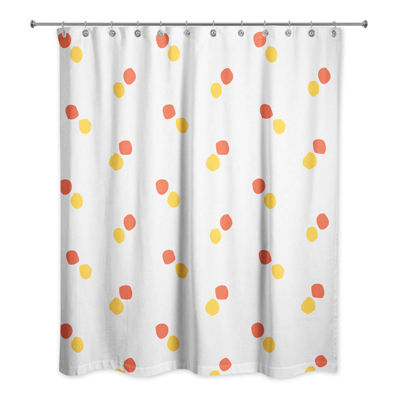 Rideau de douche simple points Sandlin, Blanc