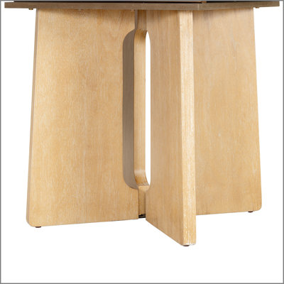 Table de salle à manger ronde en bois massif, table de cuisine extensible avec rallonge amovible de 16 pouces pour salle à manger, salon, naturel