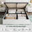 Full/Queen Size Lift-Up Storage Bed Frame, Upholstered with Diamond Tufted Wingback Headboard & Gold Trim, No Box Spring Needed-840723547-840723546
