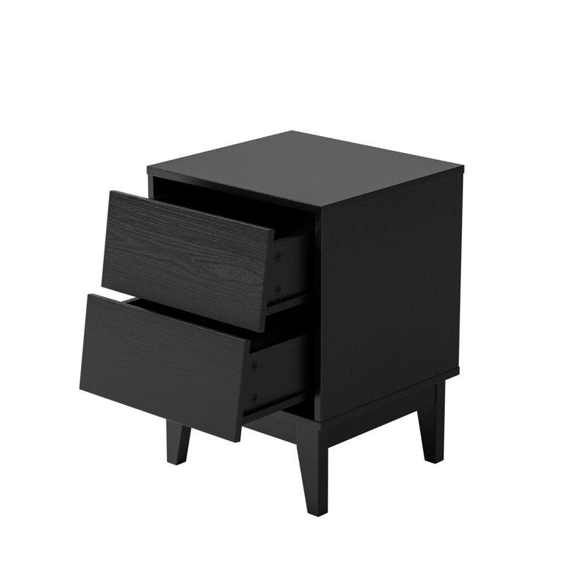 Dominyka 15.80'' W Nightstand, Black