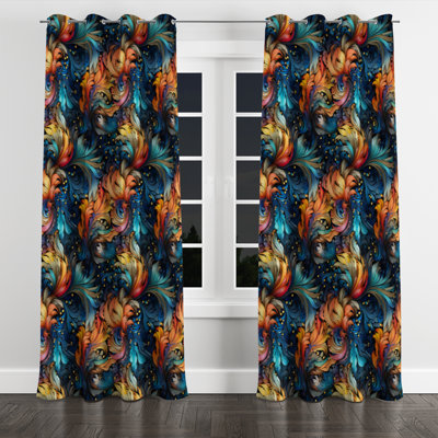 Motif cachemire céleste I - motif floral cachemire à œillets - 1 panneau