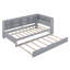 Structure en bois Matériau Structure de lit de jour simple avec couchette simple, structure de lit de jour avec tablette de rangement et ports de charge USB, gris