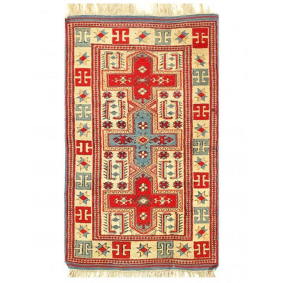 Miski Geometric Area Rug in Rust