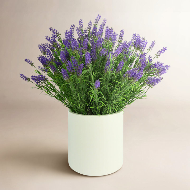 Lavender Floral Arrangement In A Ceramic Pot With A Saucer, 25" H x 25" W