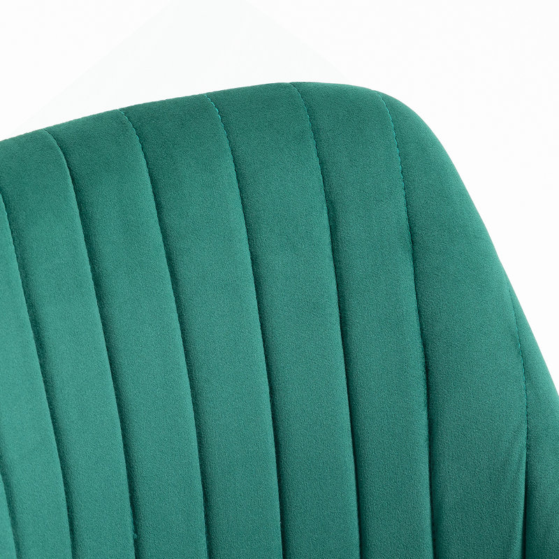 Fauteuil de bureau à dossier moyen en velours pivotant pour ordinateur de bureau ou chambre à coucher, Vert