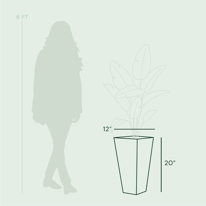 Finley Modern 20-in Recycled Plastic Indoor/Outdoor Square Vertical Planter, Black