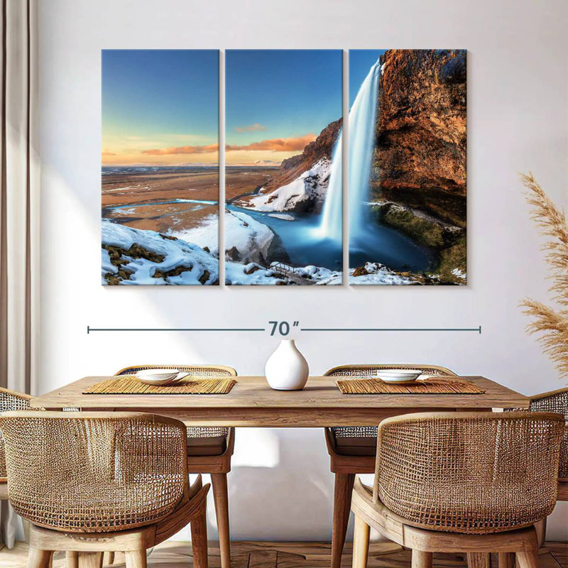 Cascade Alvord Seljalandsfoss, H 42 po x l 65 po