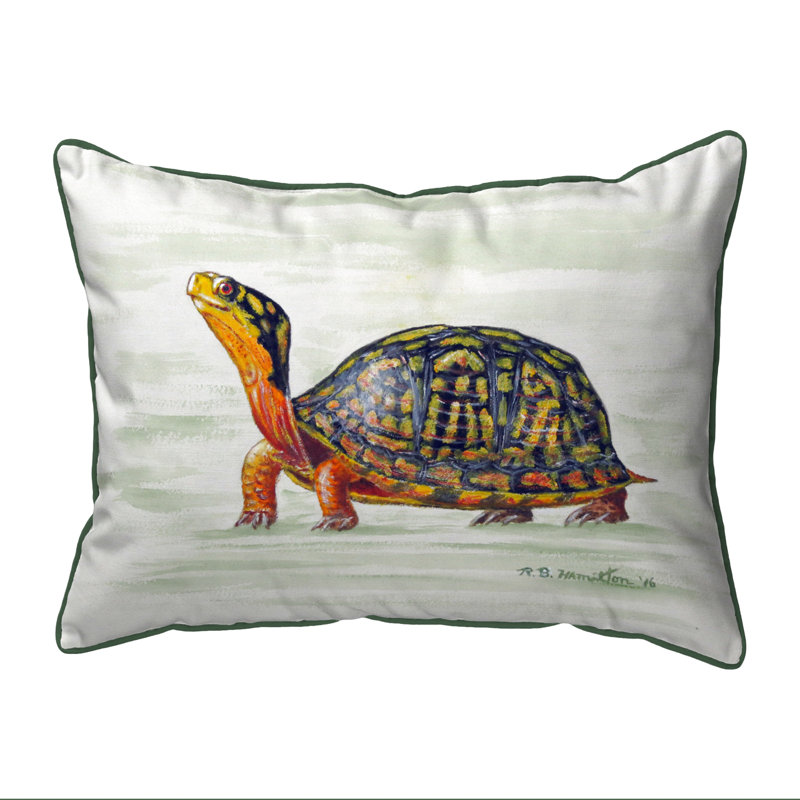 Housse de coussin rectangulaire et insert Happy Turtle, Petit