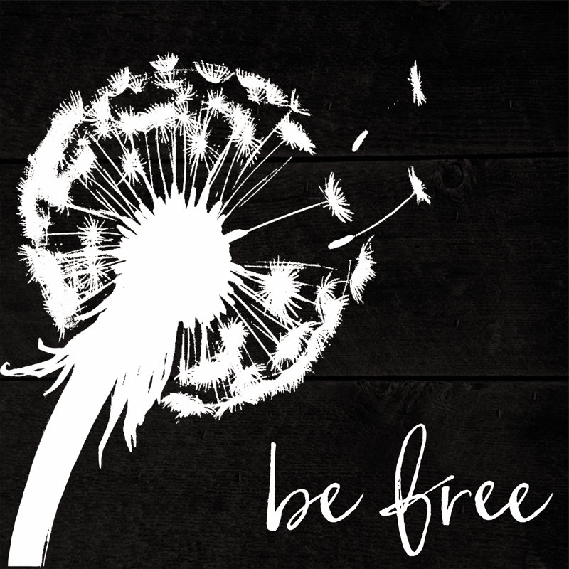 Be Free Black - Wrapped Canvas Print, 30cm H x 30cm W x 3.8cm D