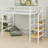 Metal Loft Bed With Upper Grid Storage Shelf And Lateral Storage Ladder-345866828