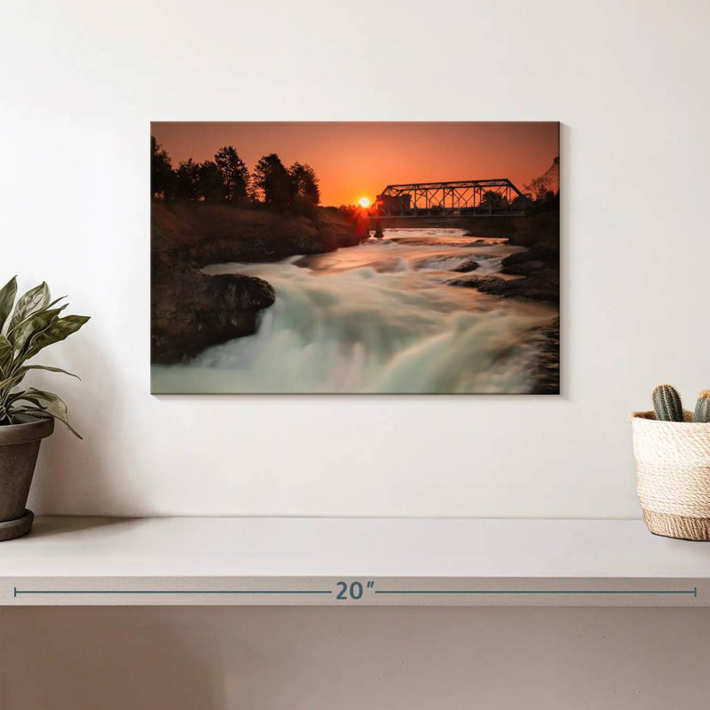 Spokane Falls At Sunset, 8" H x 12" W