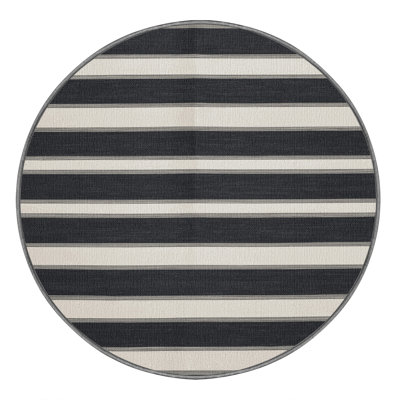  Tapis lavable rayé gris foncé et blanc