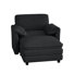 Upholstered Accent Chair With Ottoman And Double Layer Cushion