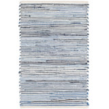 Denim Rag Ribbed Handwoven Cotton Rug