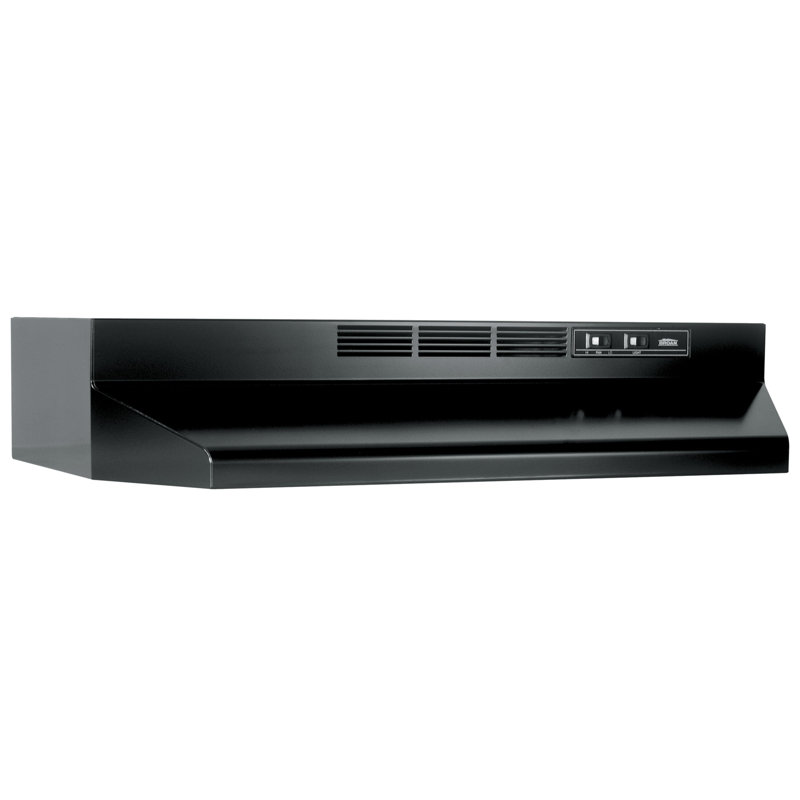 Broan-NuTone Under-Cabinet Ductless Range Hood with Charcoal Filter, 30", Black, Black