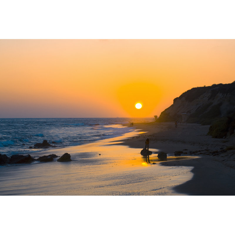 Beach At Sunset by Ryan_windowbox - Wrapped Canvas Print, 30cm H x 46cm W x 3.8cm D