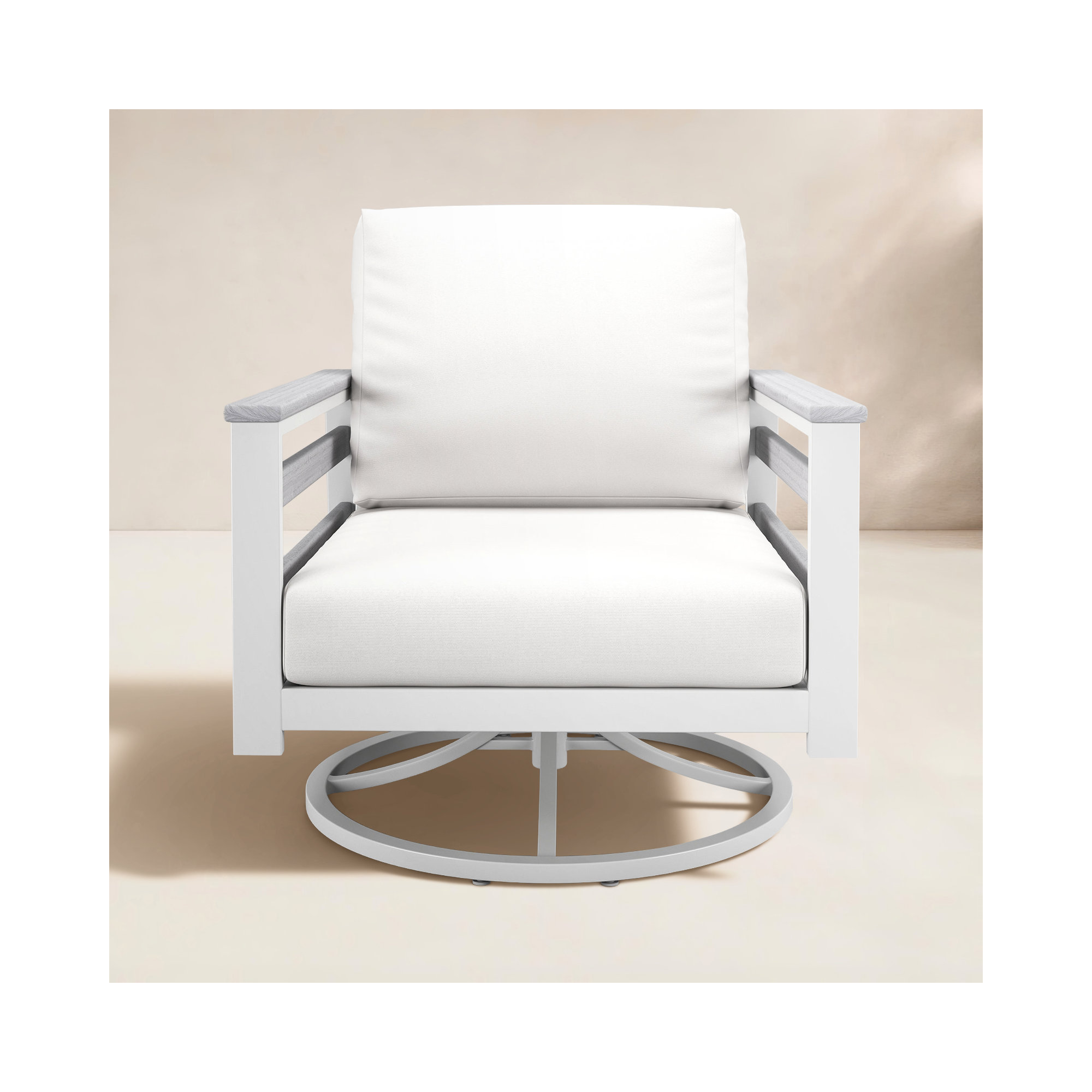 Townsend Metal Outdoor Rocking Chair With Sunbrella Cushion, Canvas White