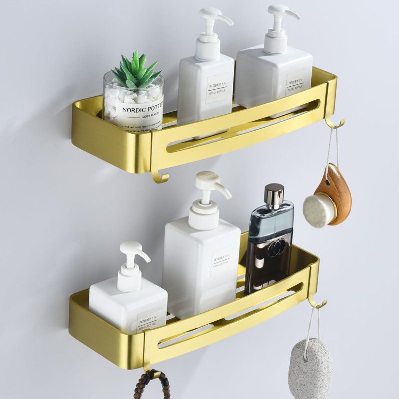 Hallsburg Shower Caddy, Brushed Gold