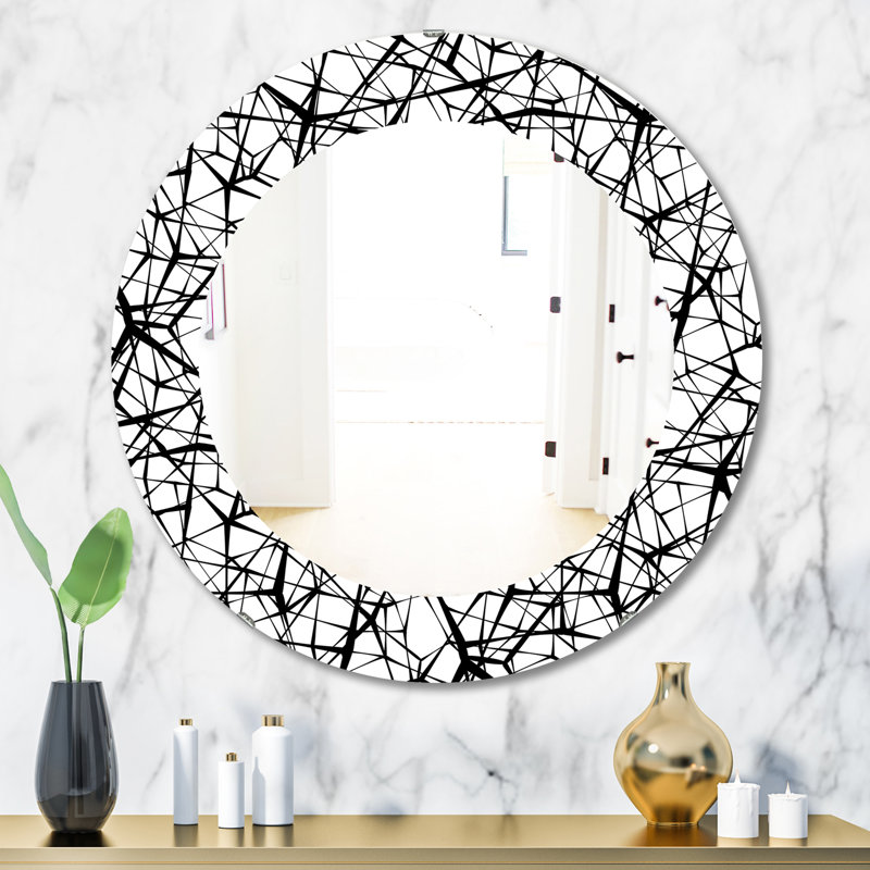 Miroir décoratif Web moderne et contemporain, H 31,5 po x l po