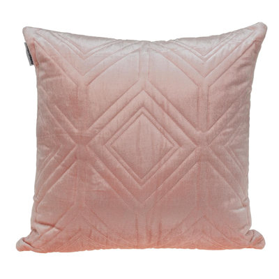Reta Transitional Quilted Pink Throw Pillow