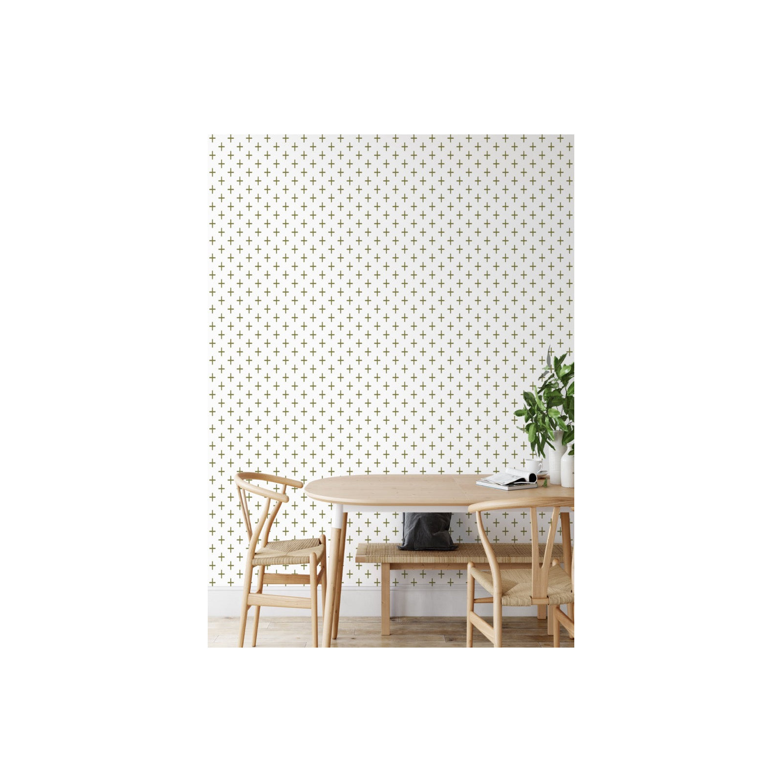 Addition Peel & Stick Wallpaper Roll, Olive, Non-pasted