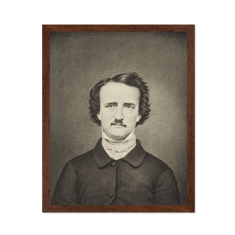 Portrait d'Edgar Allan Poe n ° 2, Sans cadre, Canevas, H 12 po x l 16 po