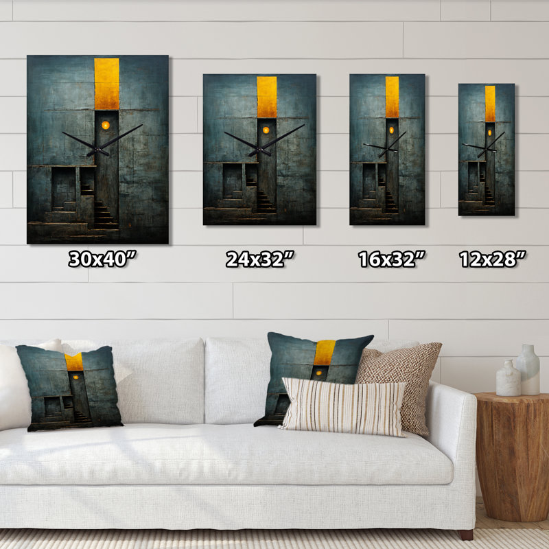 Stairway To Grace Minimal On Indigo V - Horloges murales transitionnelles, Petit