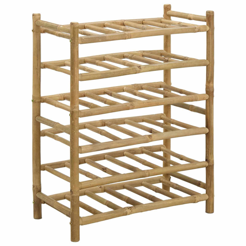 Open Shelving Wine Bottle Rack Natural, 72cm H x 57cm W x 29.5cm D